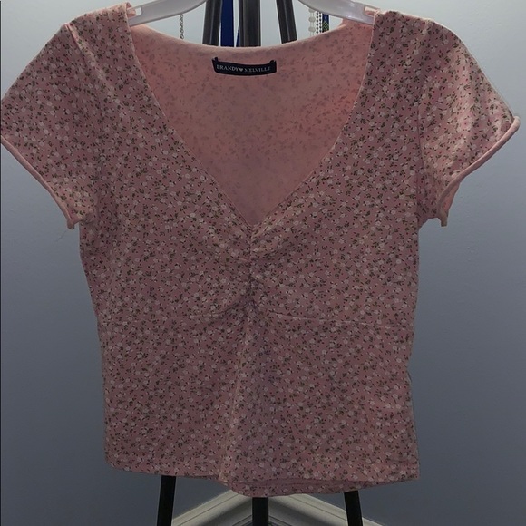 Brandy Melville Tops Rare Light Pink Floral Gina Top Poshmark Brandy Melville Tops Rare Light Pink Floral Gina Top Poshmark